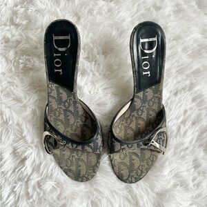 Vintage Dior by John Galliano monogram kitten sandals